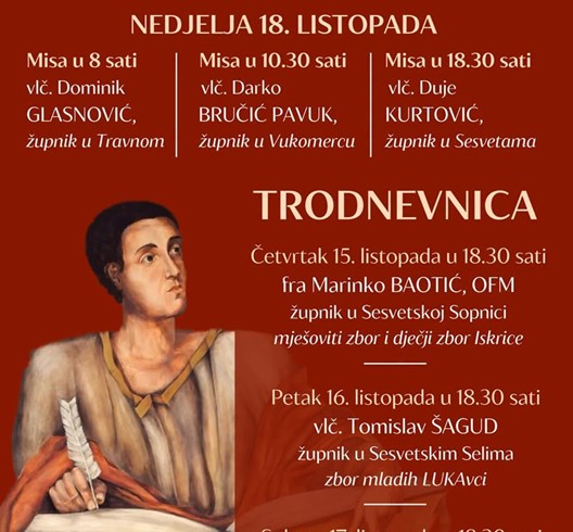 Proslava župne svetkovine sv. Luke evanđelista u Travnom